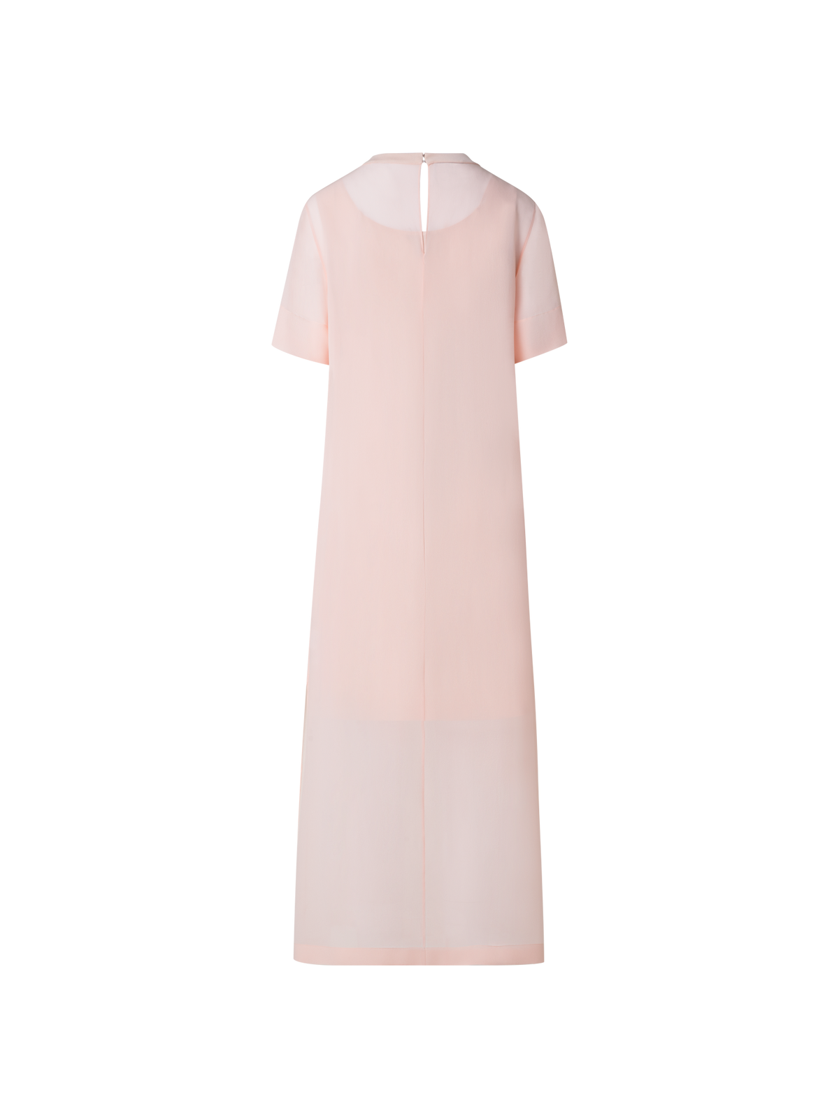Designer Long Silk T-Shirt Dress - pastel - orange