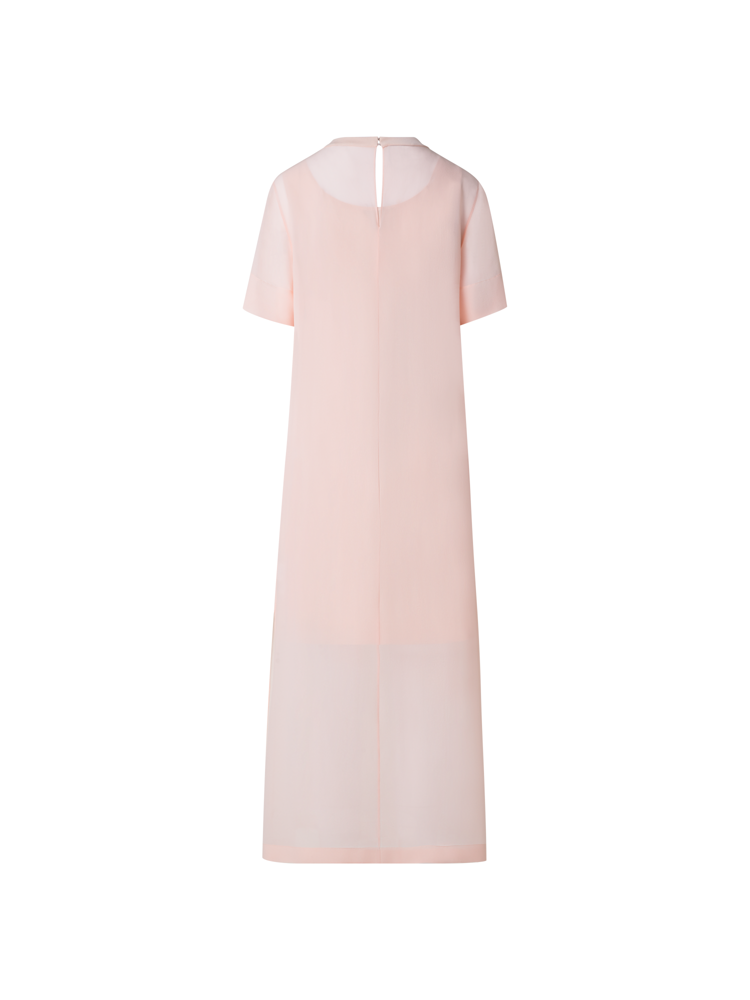 Designer Long Silk T-Shirt Dress - pastel - orange
