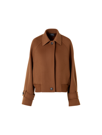 Designer Cashmere Double-Face Bomber Jacket - brown