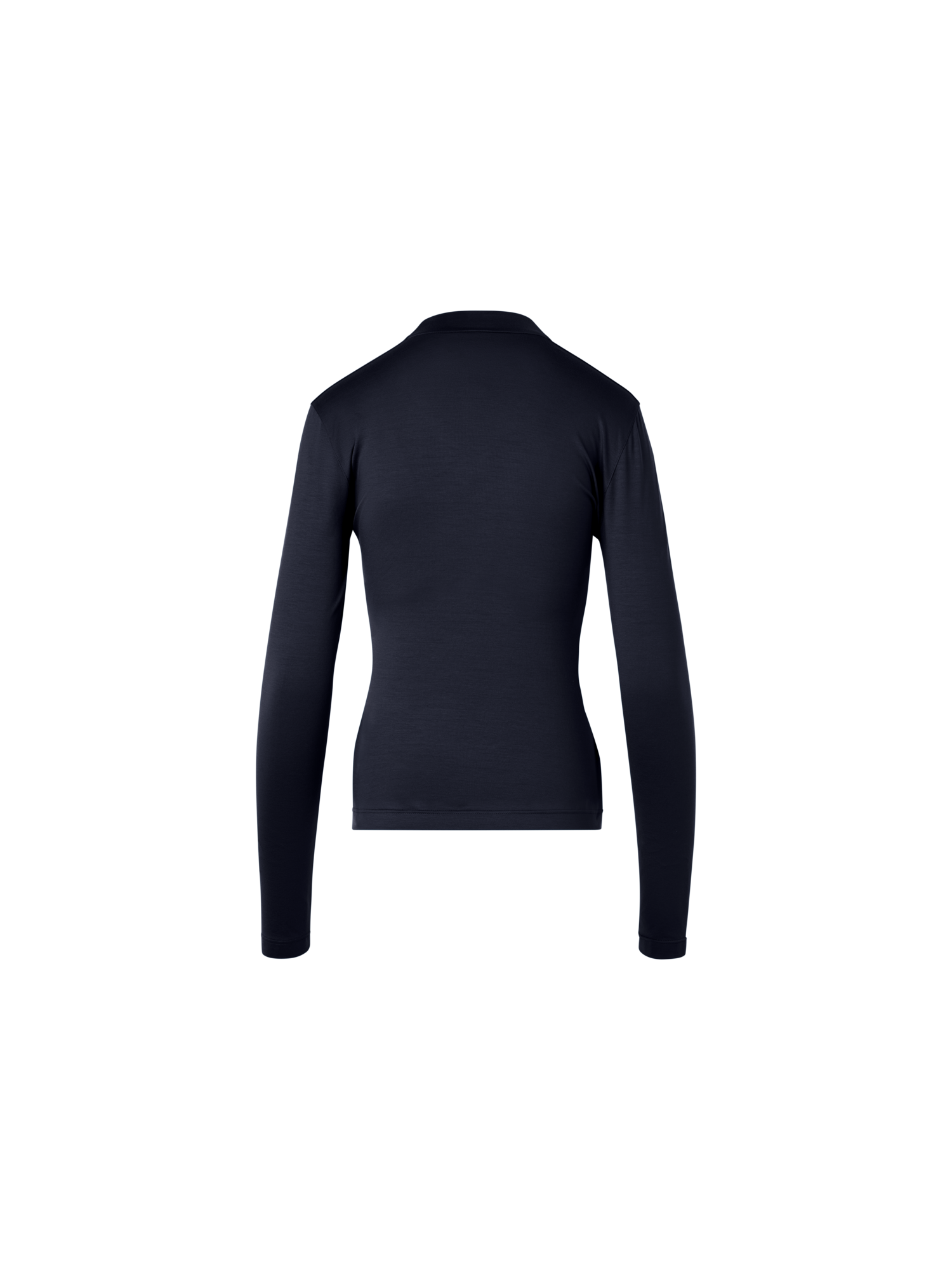 Designer Cotton Stretch Jersey V-Neck Blouse - navy