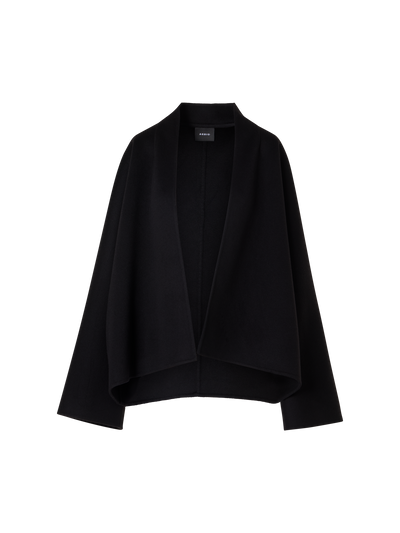 Designer Oversize Cashmere Double-Face Kimono Jacket - black
