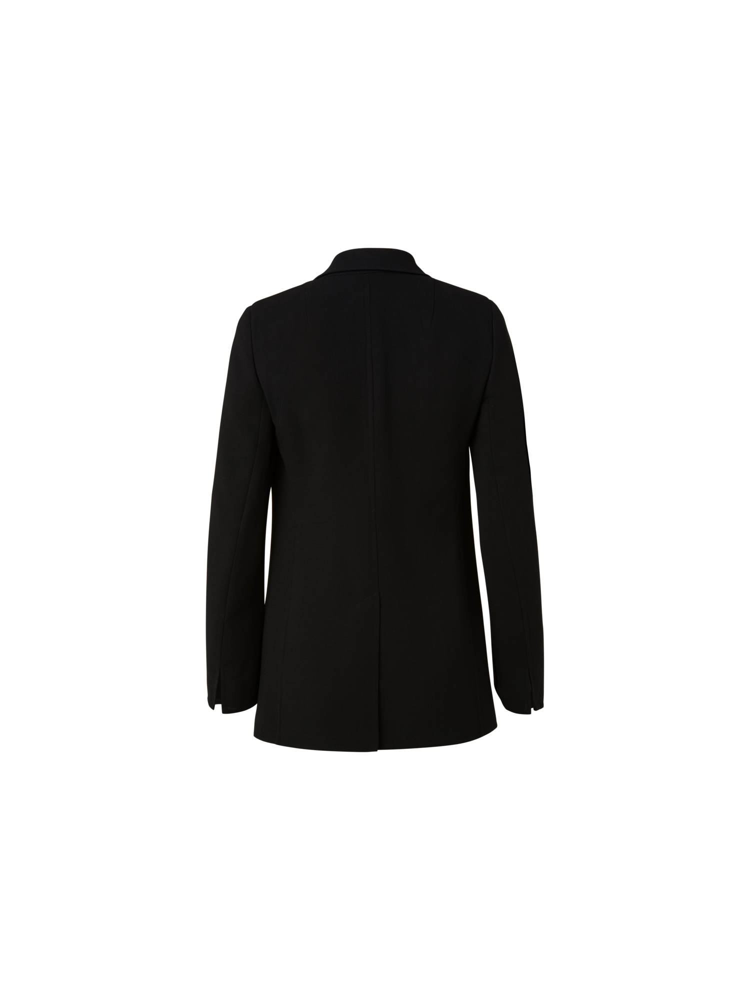 Designer Wool Double-Face Blazer with Elongated Lapel - black