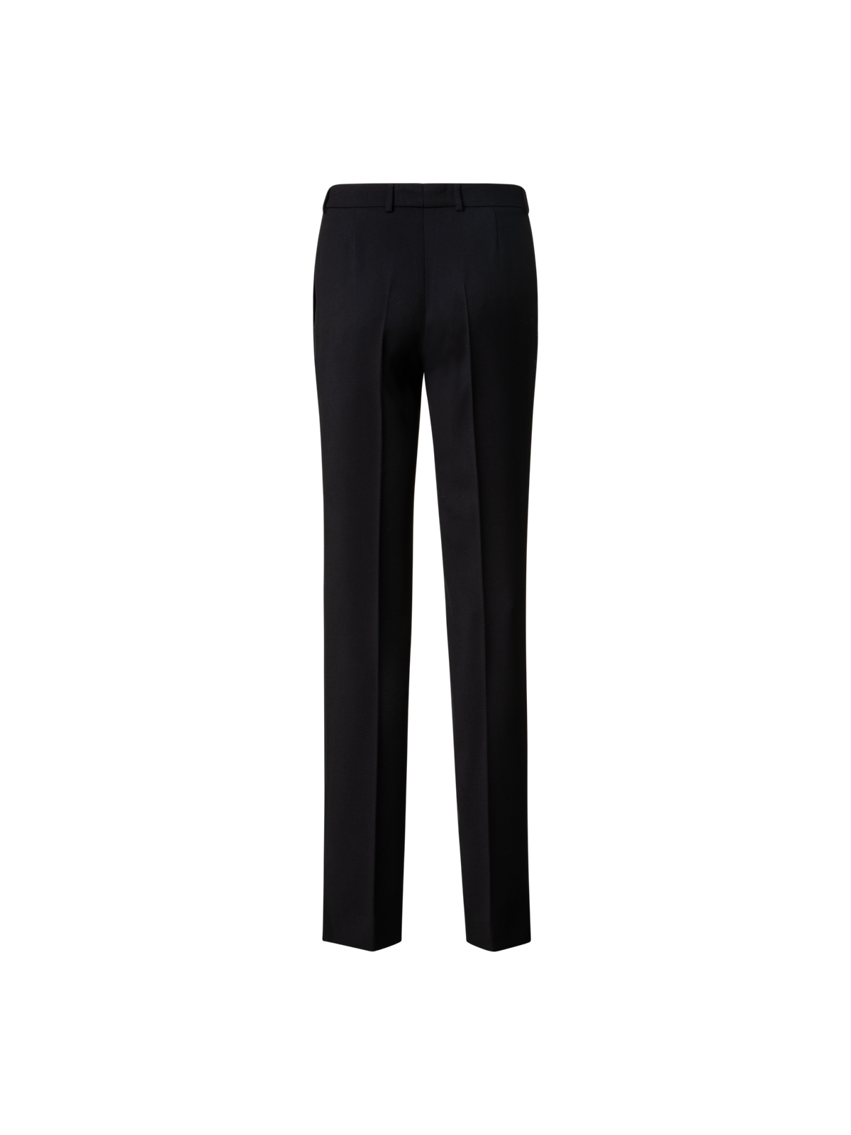 Designer Straight Wool Tricotine Pants - neutral - black
