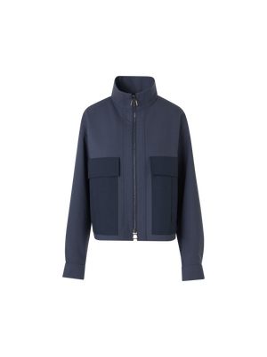 Designer Kamil Short Jacket in Cotton Double-Face - blue