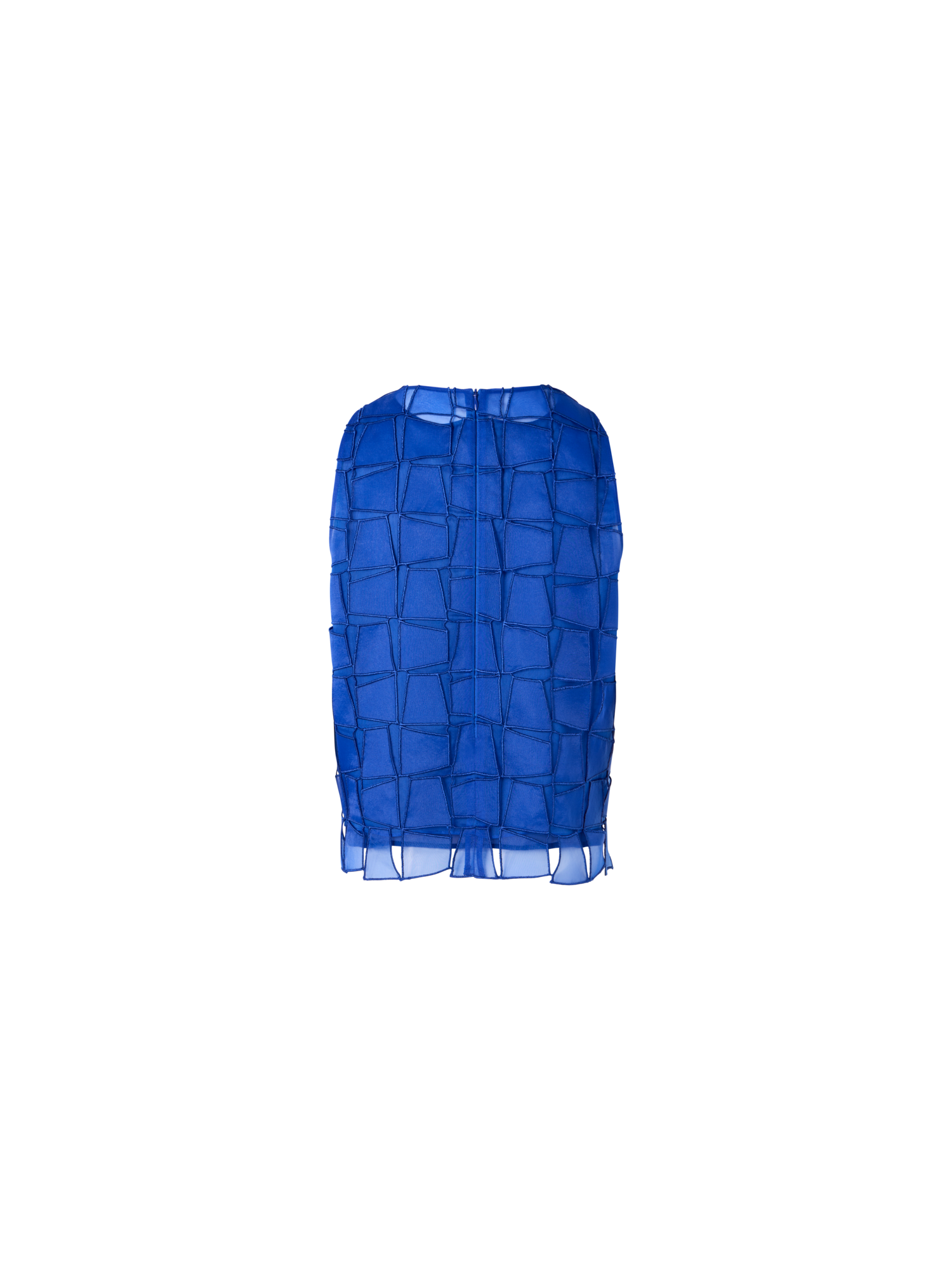 Designer Organza Trapezoid Embroidery Blouse - blue