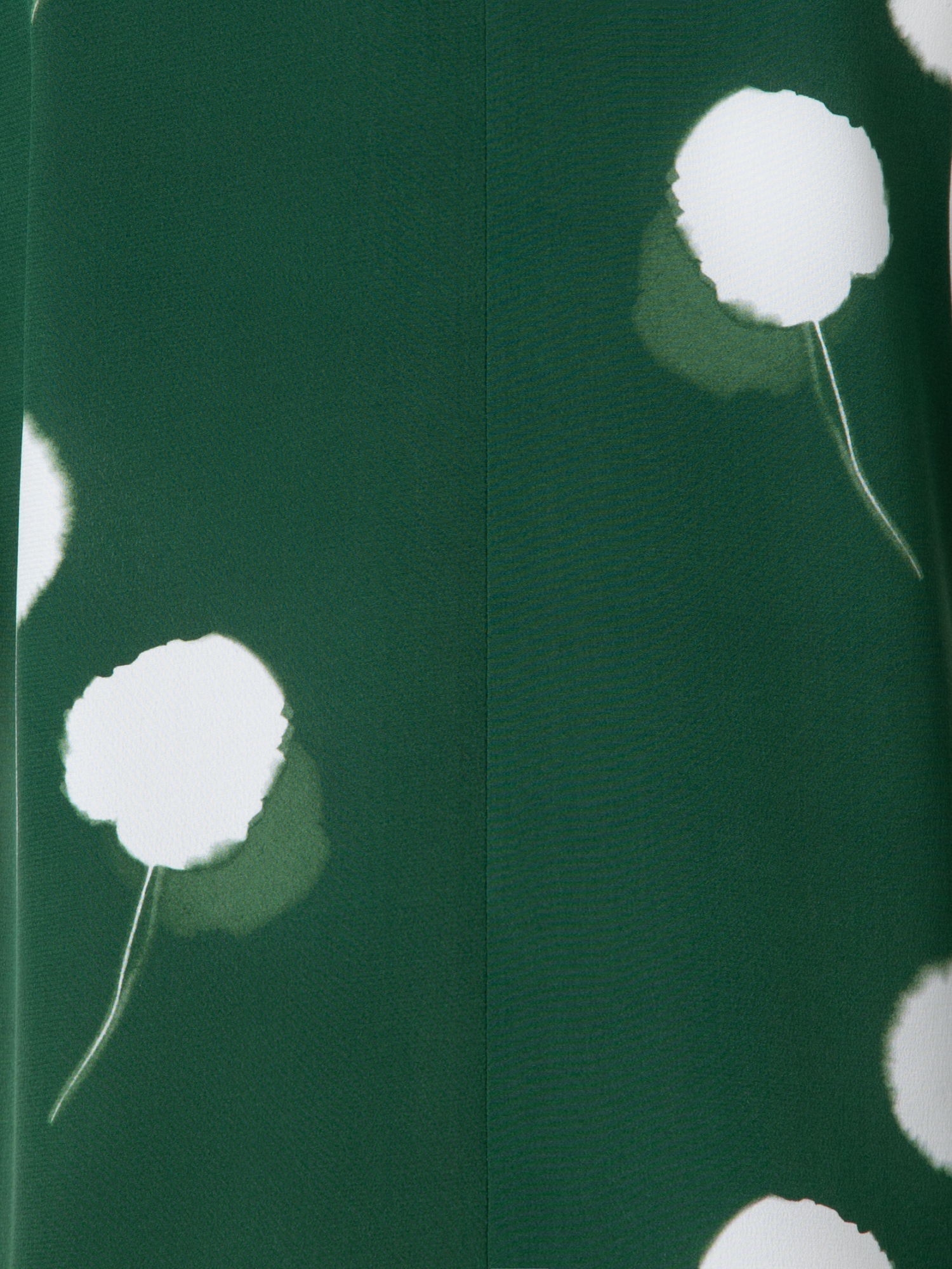 Designer Tunic Blouse in Silk with Dandelion Print - green - multicolor