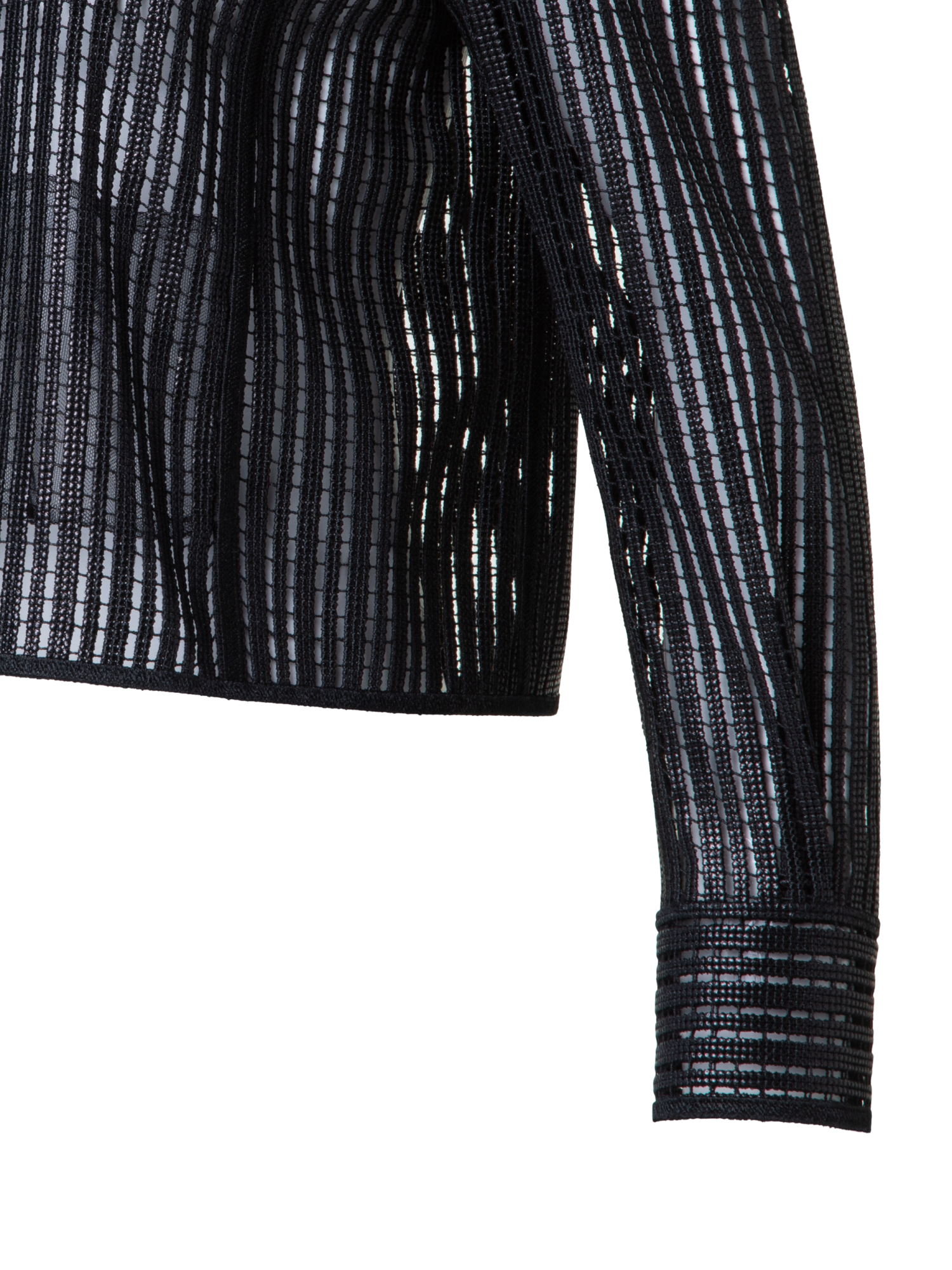 Designer Shirt Jacket with Stripes Embroidery - black