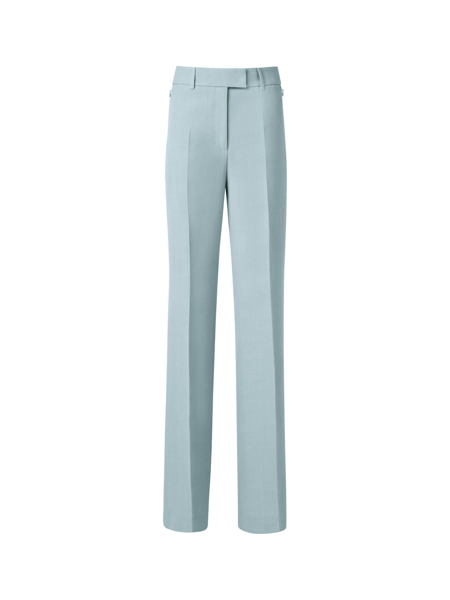 Designer Wide Silk Shantung Pants - pastel - blue