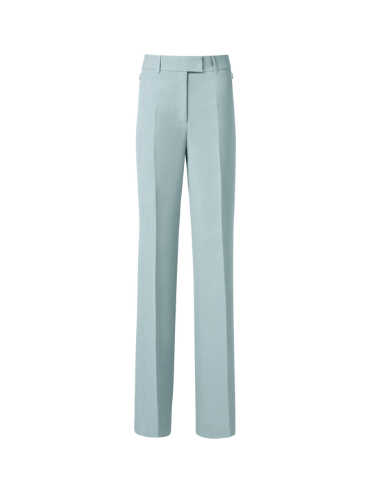 Designer Wide Silk Shantung Pants - pastel - blue