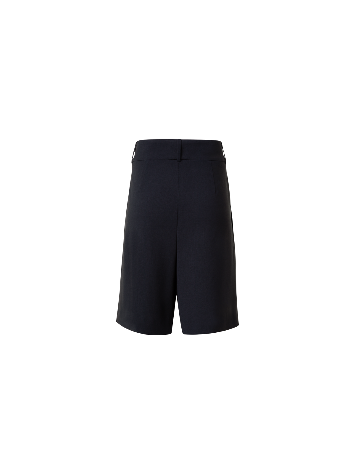 Designer Pleated Cool Wool Bermuda Shorts - neutral - black