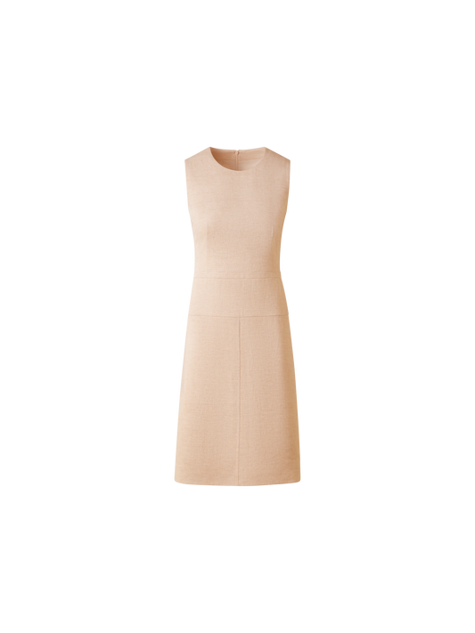 Designer A-Line Sheath Dress in Linen Double-Face - neutral - pastel - beige