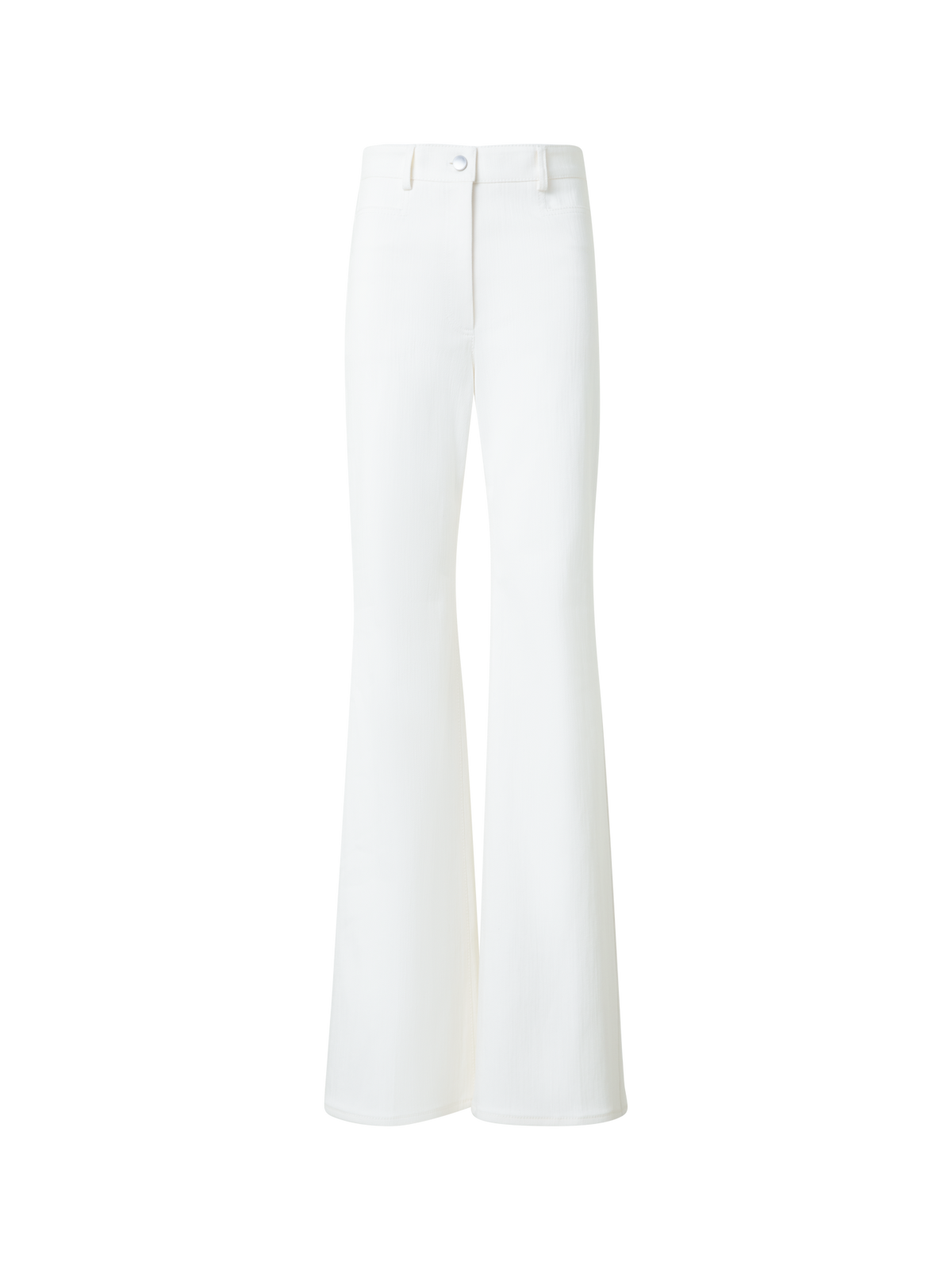 Designer Bootcut Cotton Denim Pants - neutral - ecru - white