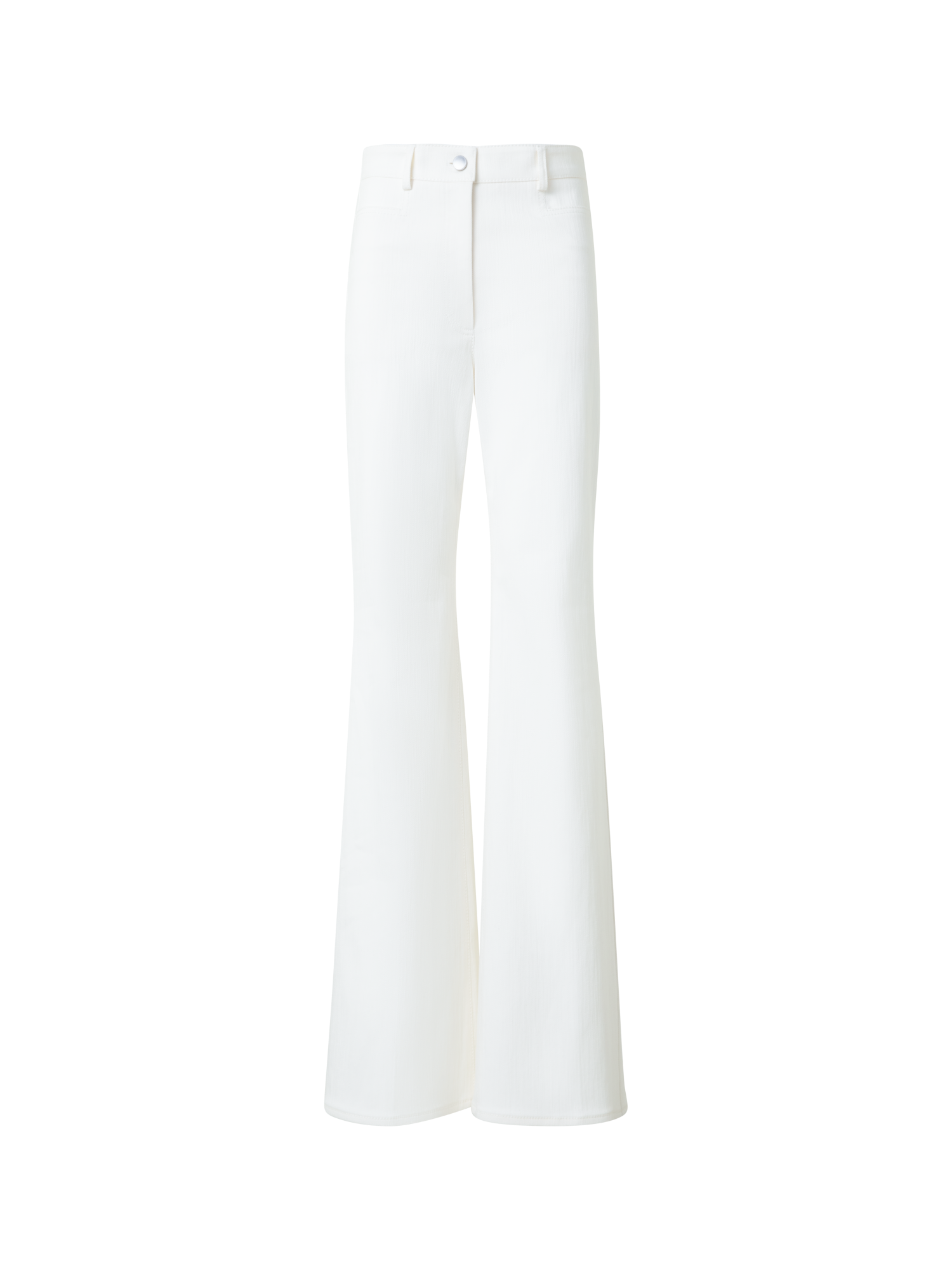 Designer Bootcut Cotton Denim Pants - neutral - ecru - white