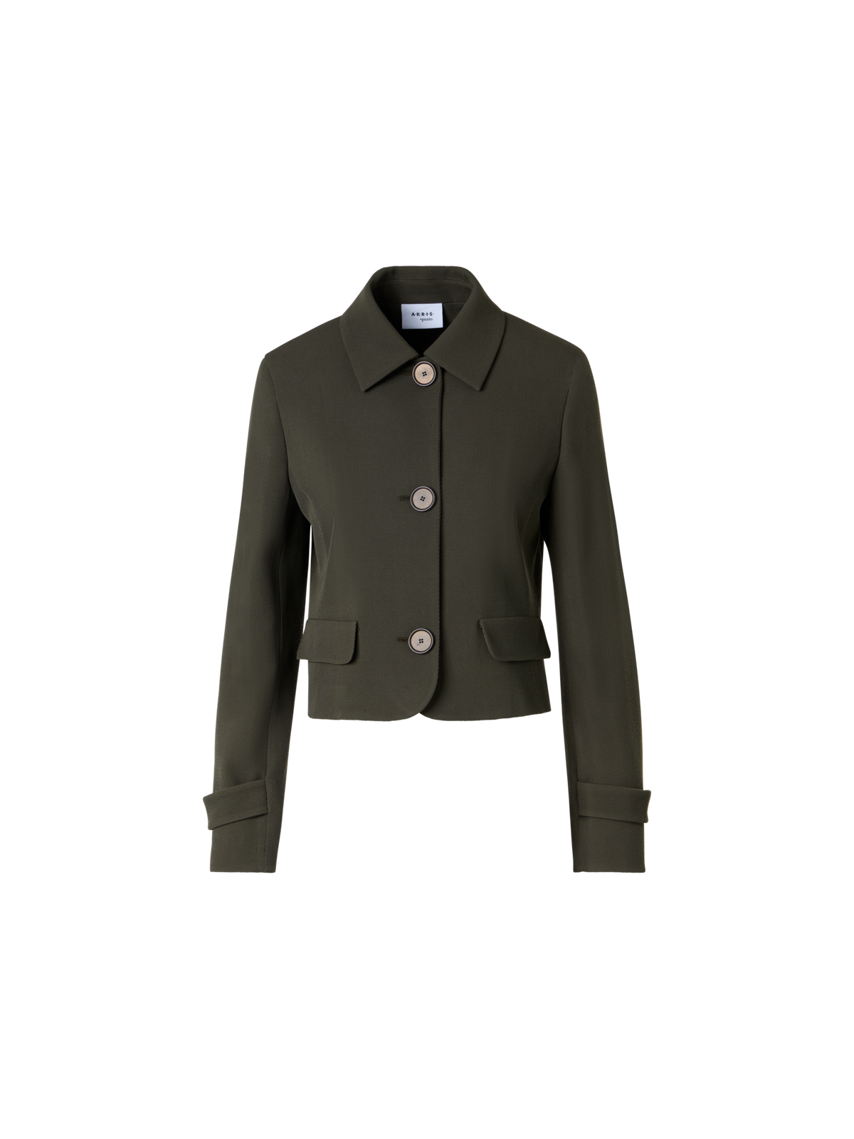 Designer Long-Sleeve Glen-Check Heavy Wool Twill Jacket - green