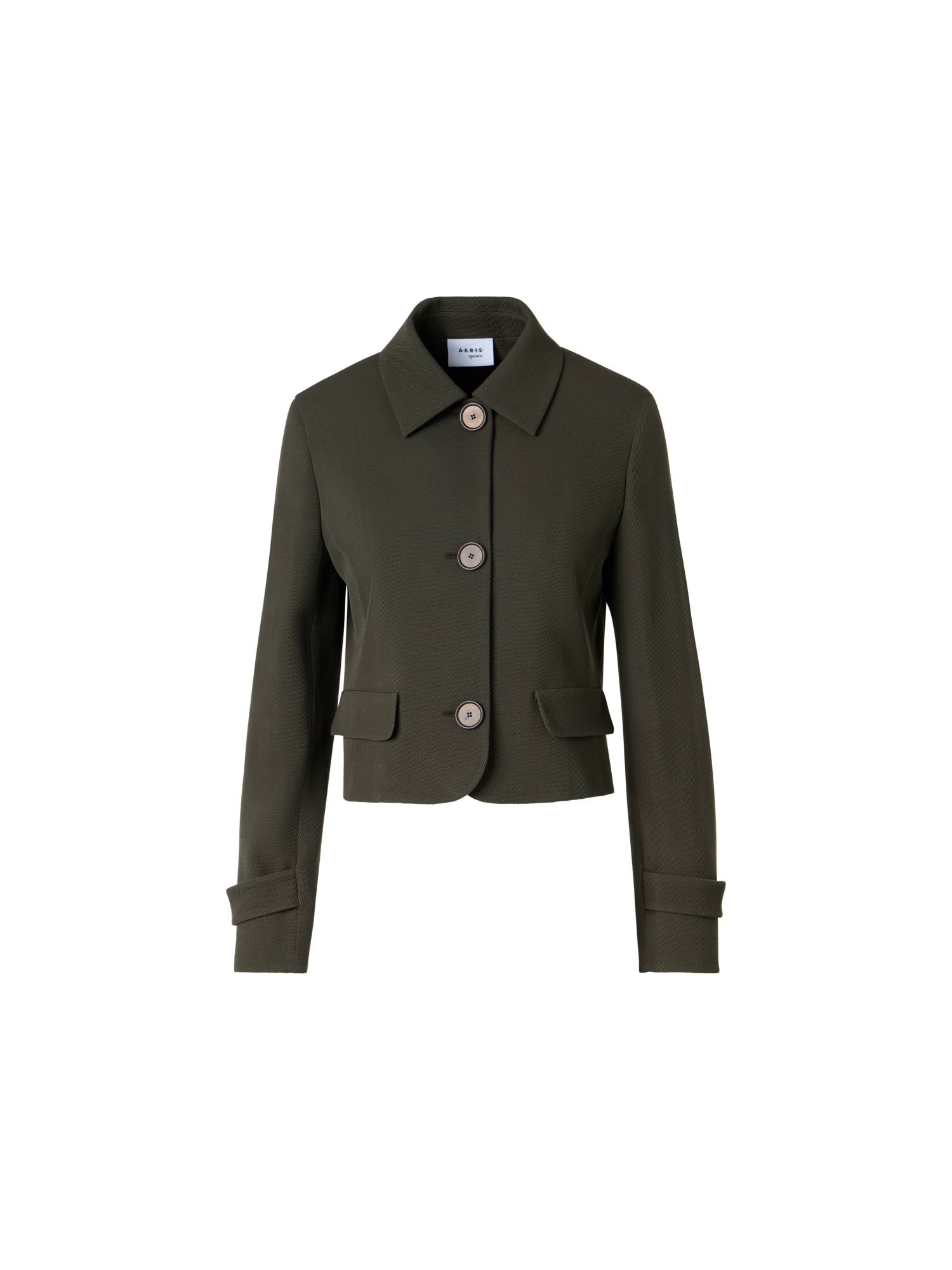Designer Long-Sleeve Glen-Check Heavy Wool Twill Jacket - green