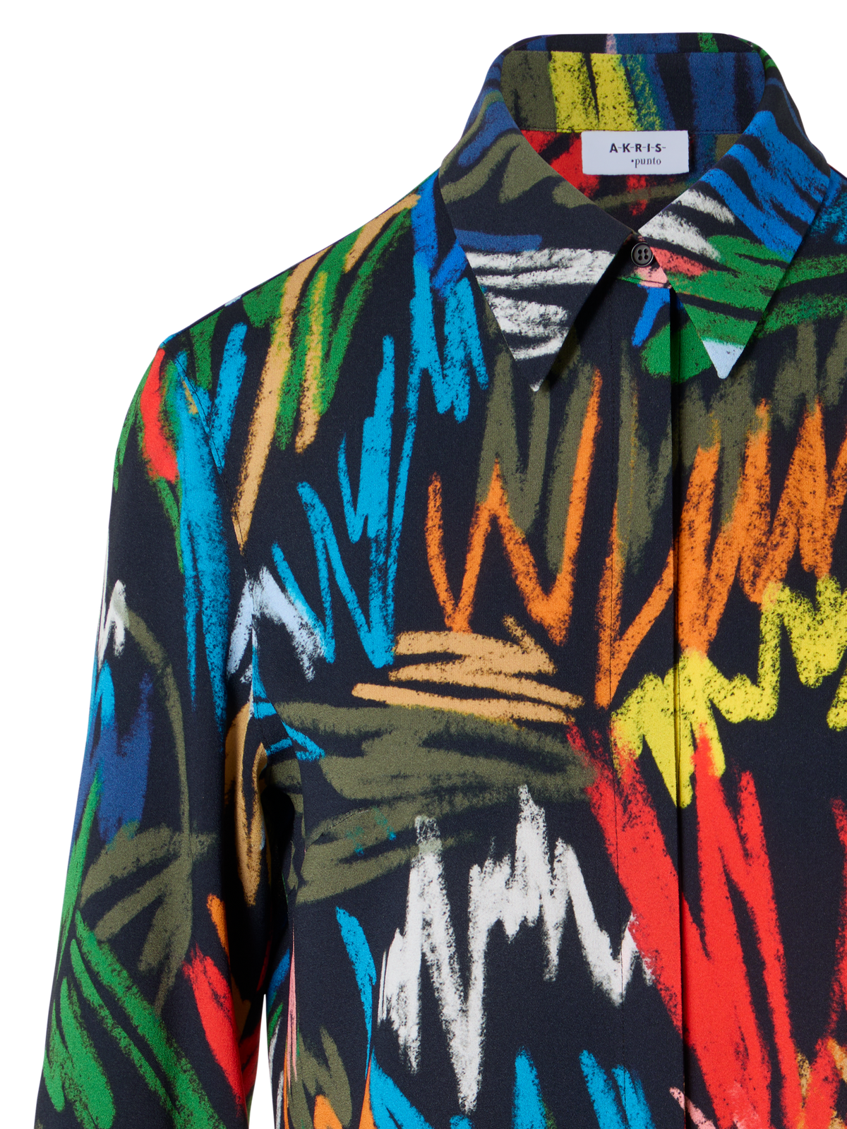 Designer Scribble Print Georgette Blouse - multicolor