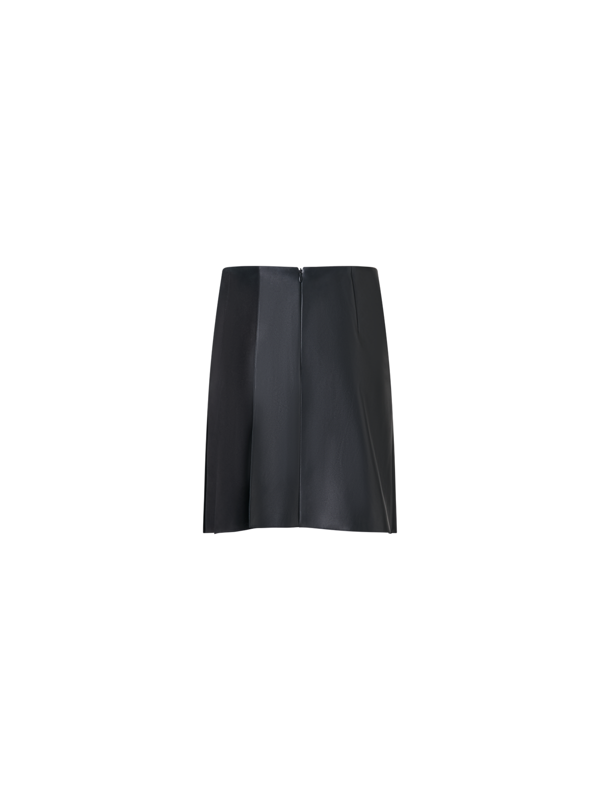 Designer Half-Pleated Leather and Suede Mini Skirt - black - neutral
