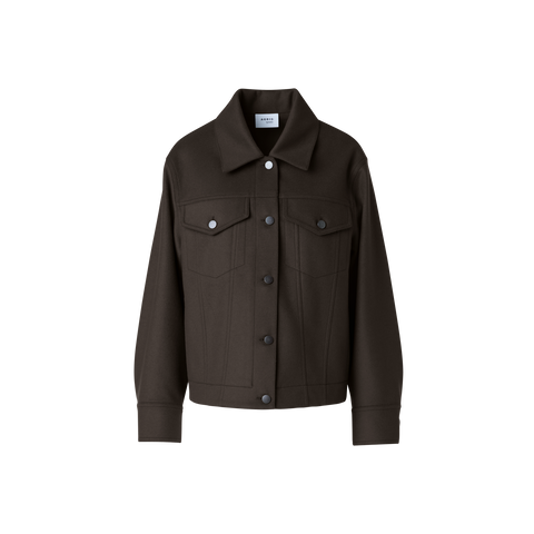 Oversized Wool Flannel Shirt Jacket