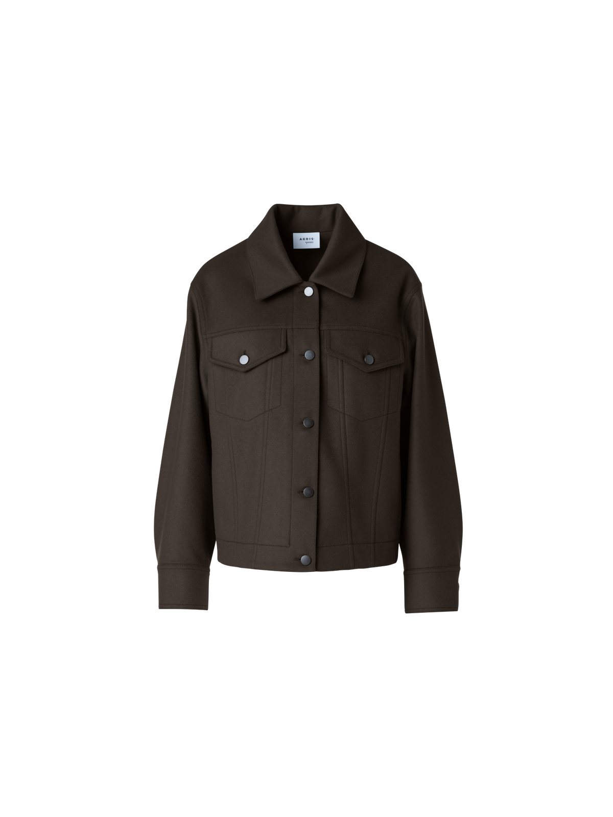 Designer Oversized Wool Flannel Shirt Jacket - neutral - brown