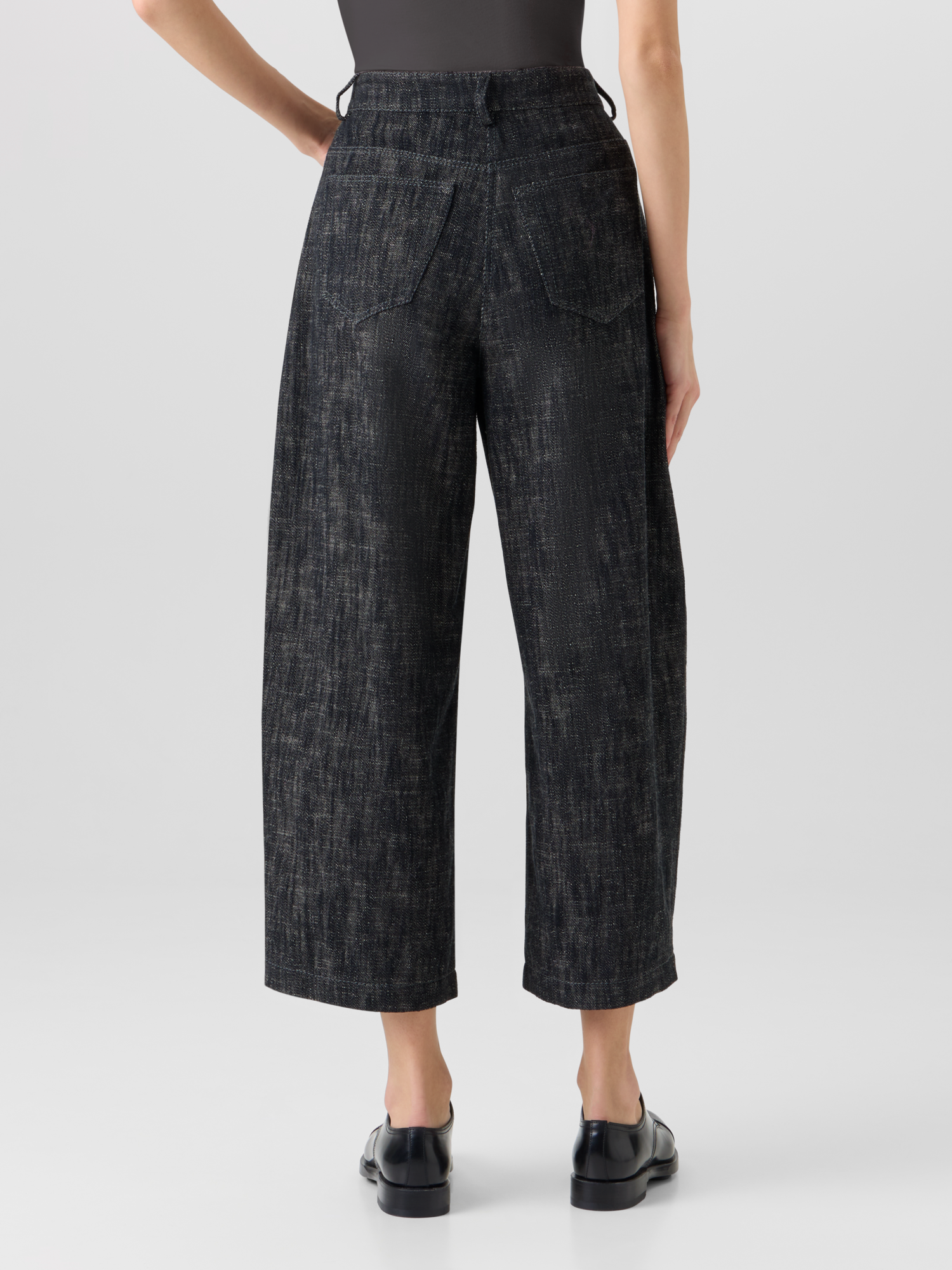 Designer Farrow Pants in Washed Heavyweight Cotton Denim - black 