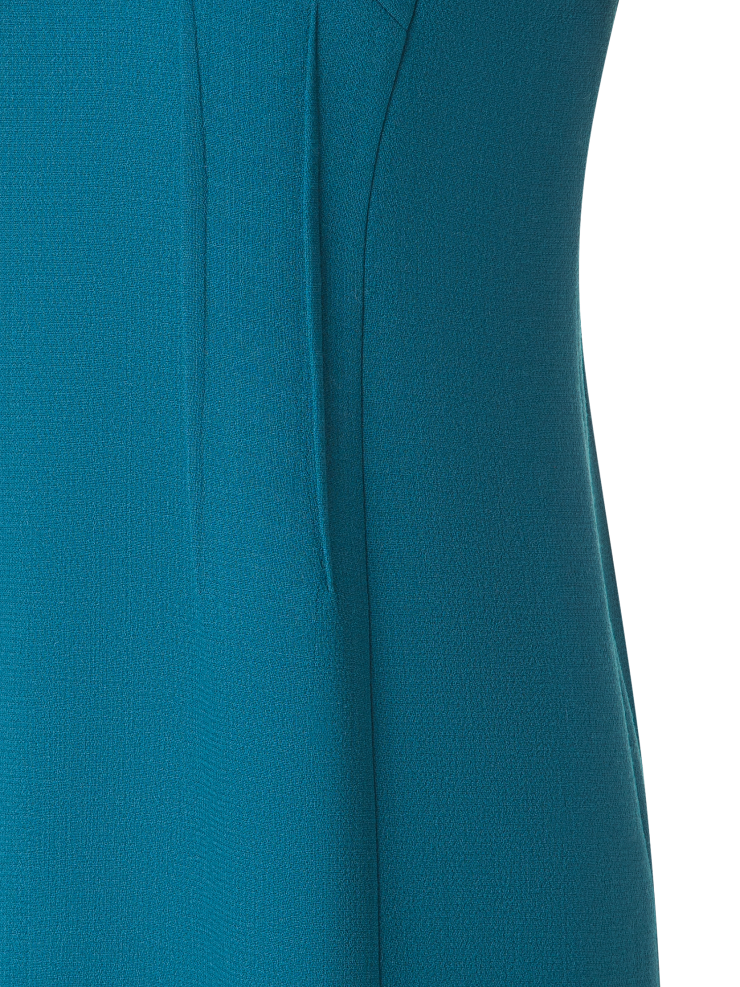 Designer Fitted Sheath Dress in Wool Double-Face - green