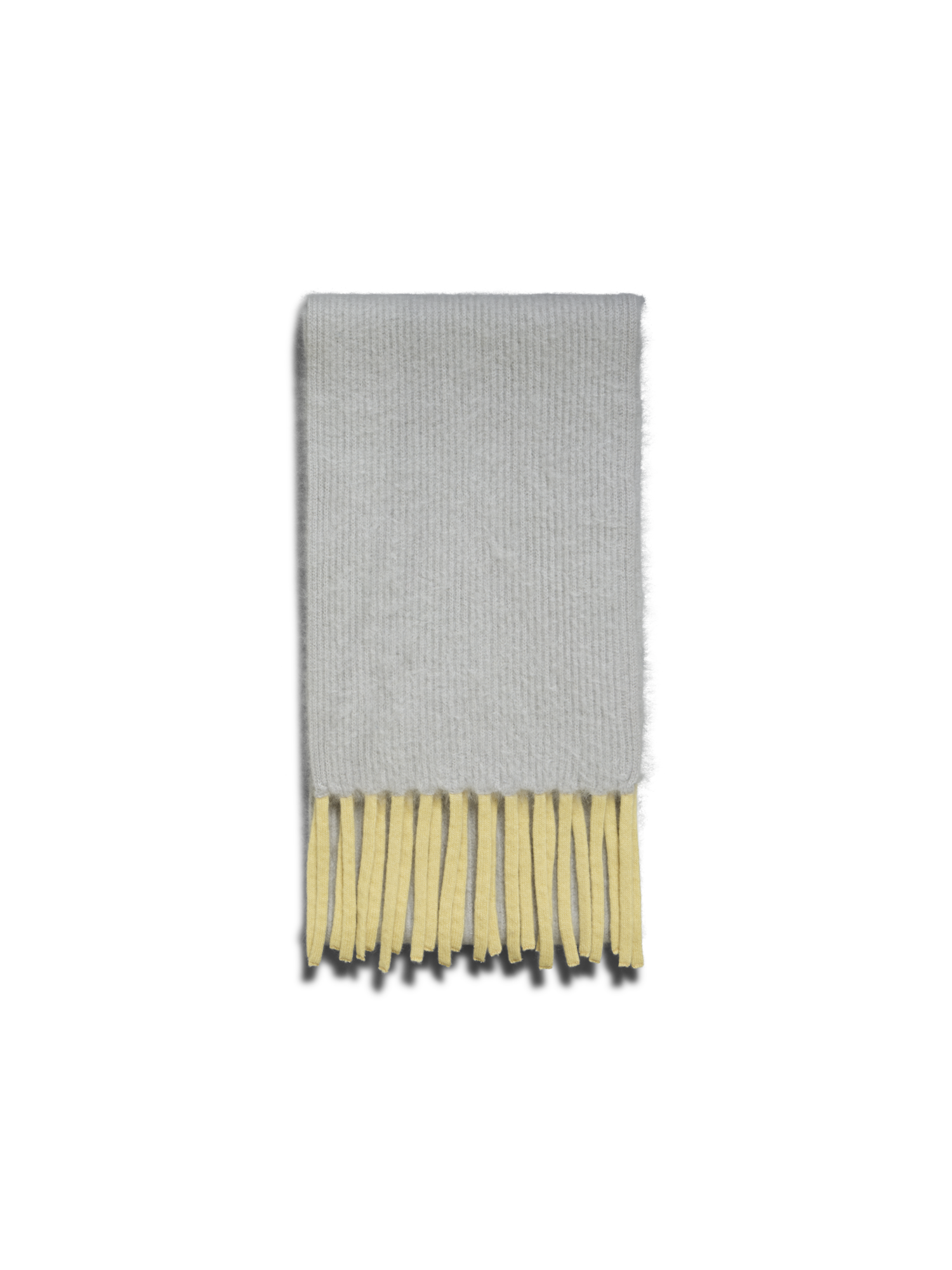 Designer Bi-Color Cloud Cashmere Scarf with Fringes - grey