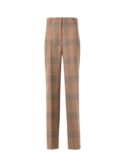 Designer Chiaro Wide-Leg Pants in Glen-Check Heavy Wool Twill - multicolor