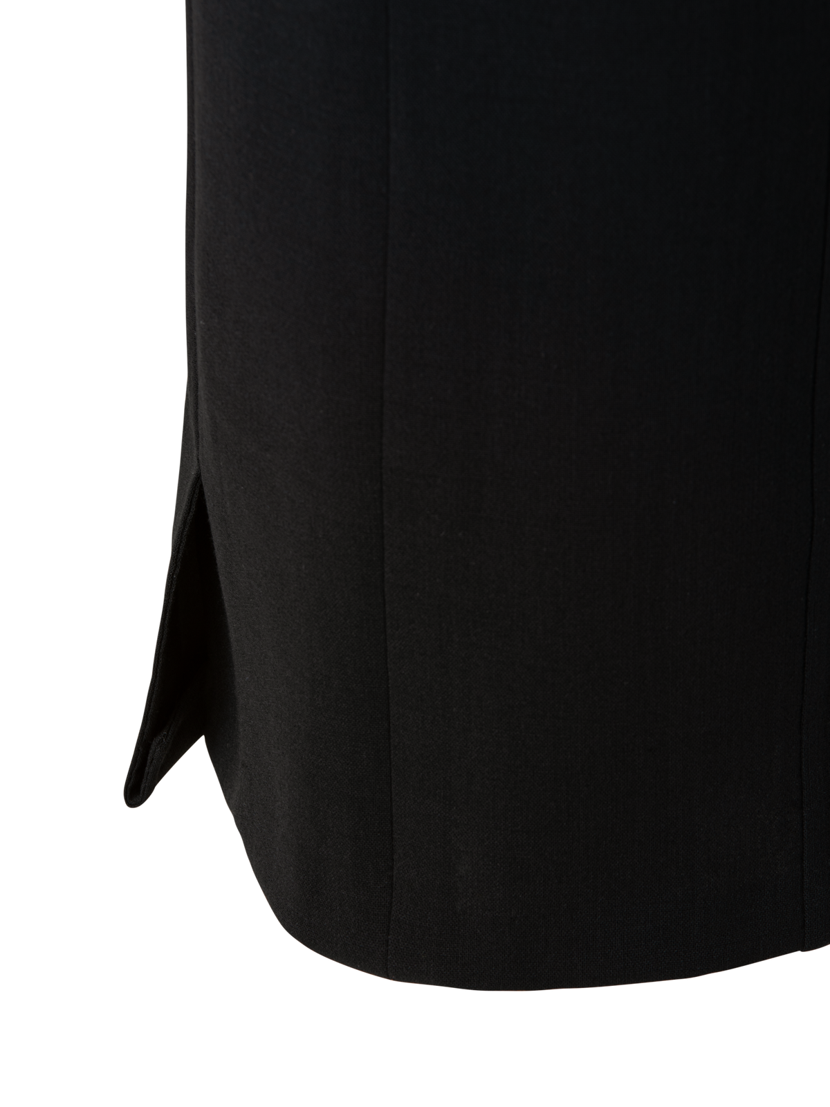 Designer Wool Double-Face Pencil Skirt with Slits - black