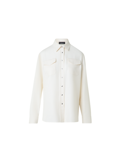 Designer Shirt Blouse in Panama Cashmere - neutral - ecru - white