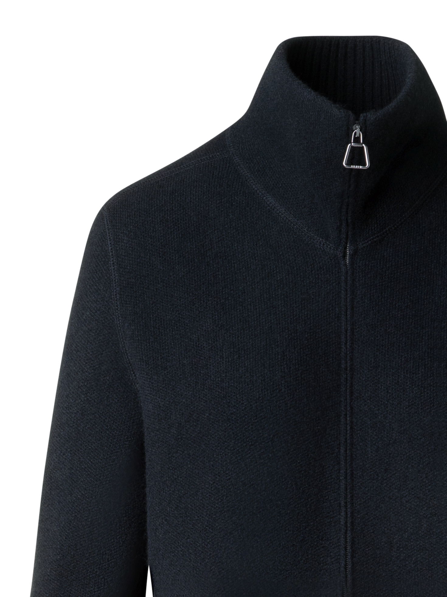 Designer Cardigan in Cashmere Pique Knit  - black