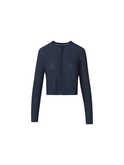 Designer Silk Cardigan with Golden Lurex - blue