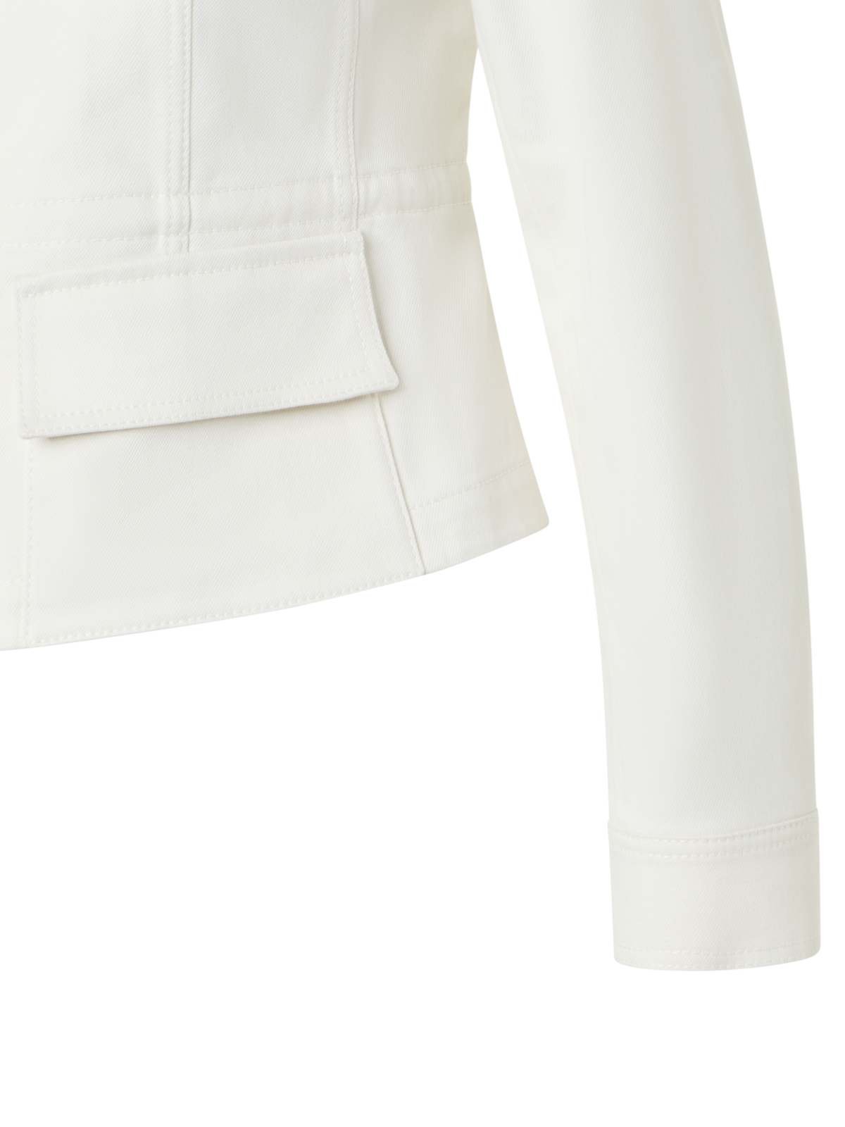 Designer Hugh Cotton Denim Cargo Jacket - ecru