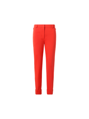Designer Maxima Tapered Cotton Denim Pants - red