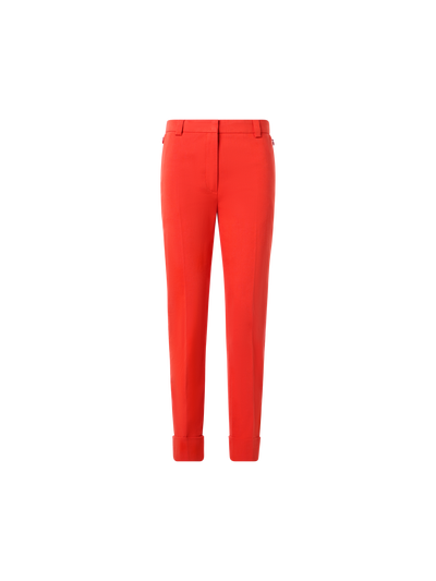 Designer Maxima Tapered Cotton Denim Pants - red
