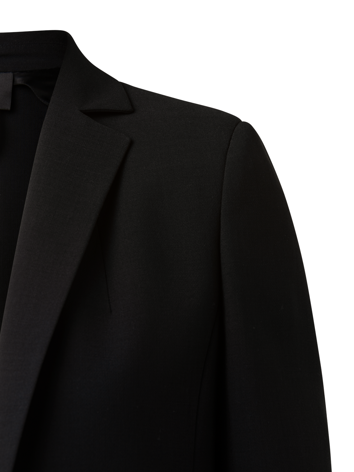 Designer Wool Double-Face Blazer with Elongated Lapel - black