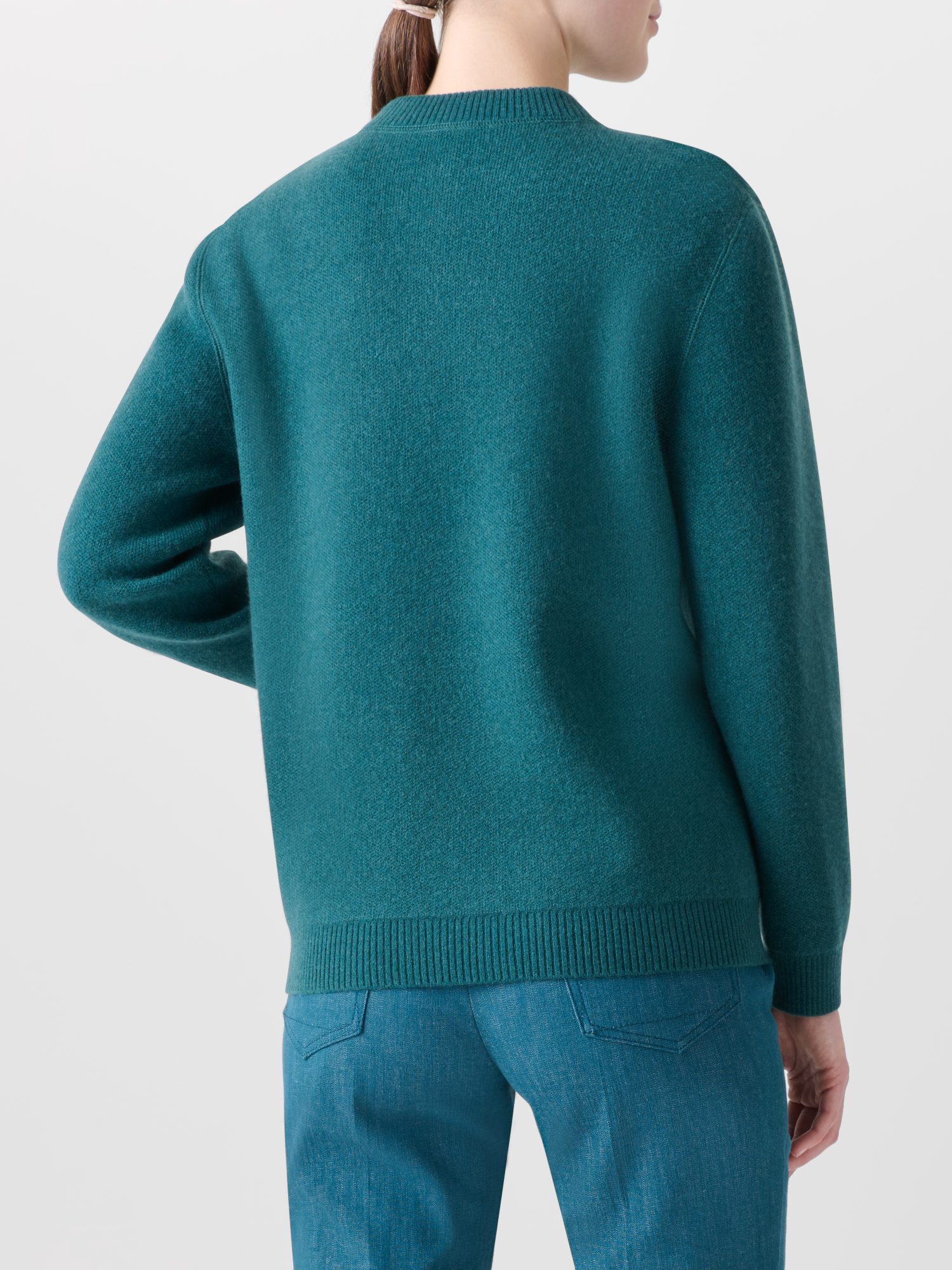 Designer Pure Cashmere Relaxed Cardigan - green 