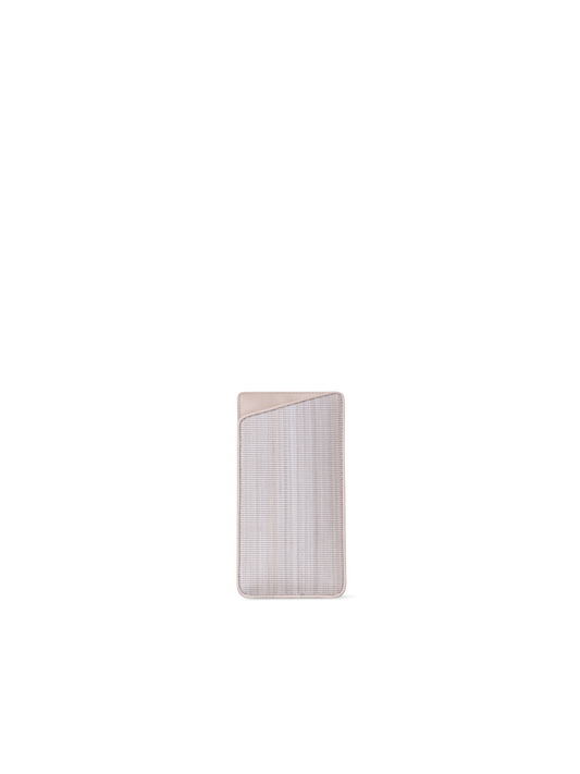 Designer Eyeglass Case in Horsehair and Leather - neutral - beige