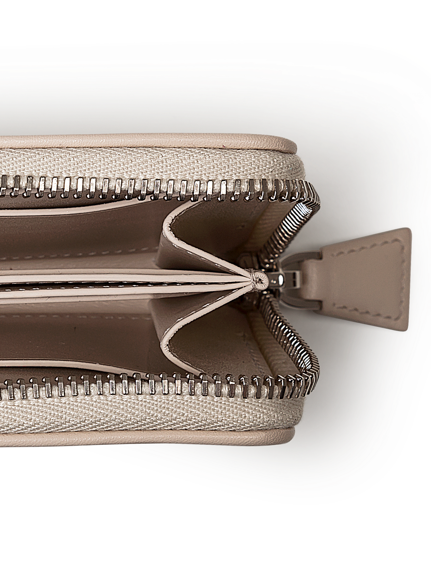 Designer Small Zip Wallet - ecru - beige
