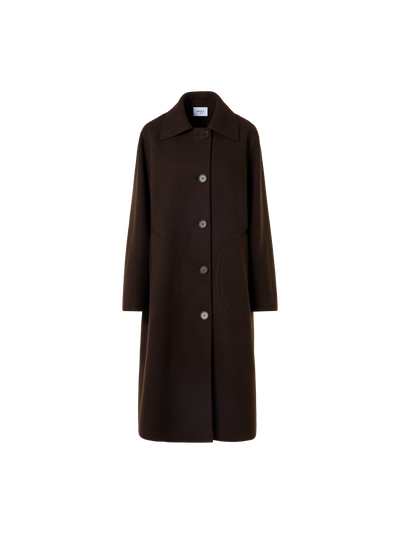 Designer Heavy Taglio Vivo Long Car Coat - brown