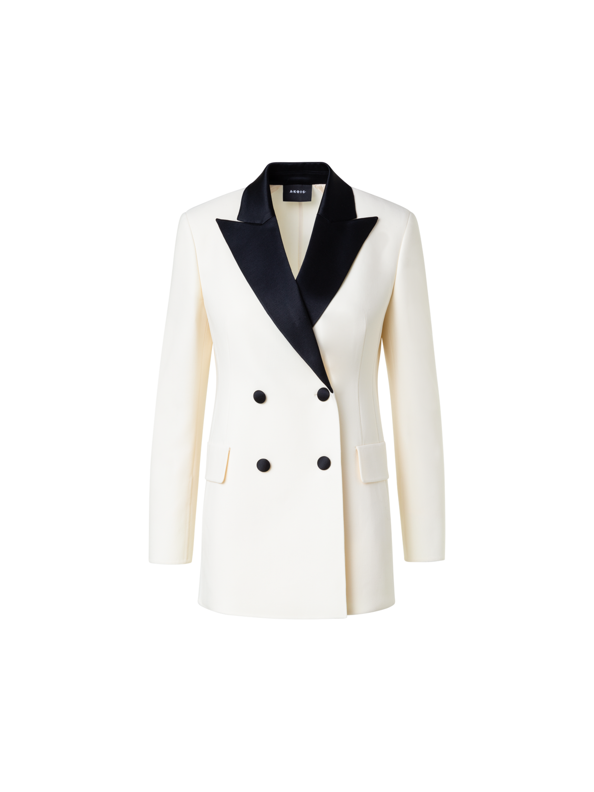Designer Tuxedo Jacket in Double-Face - multicolor - ecru - white