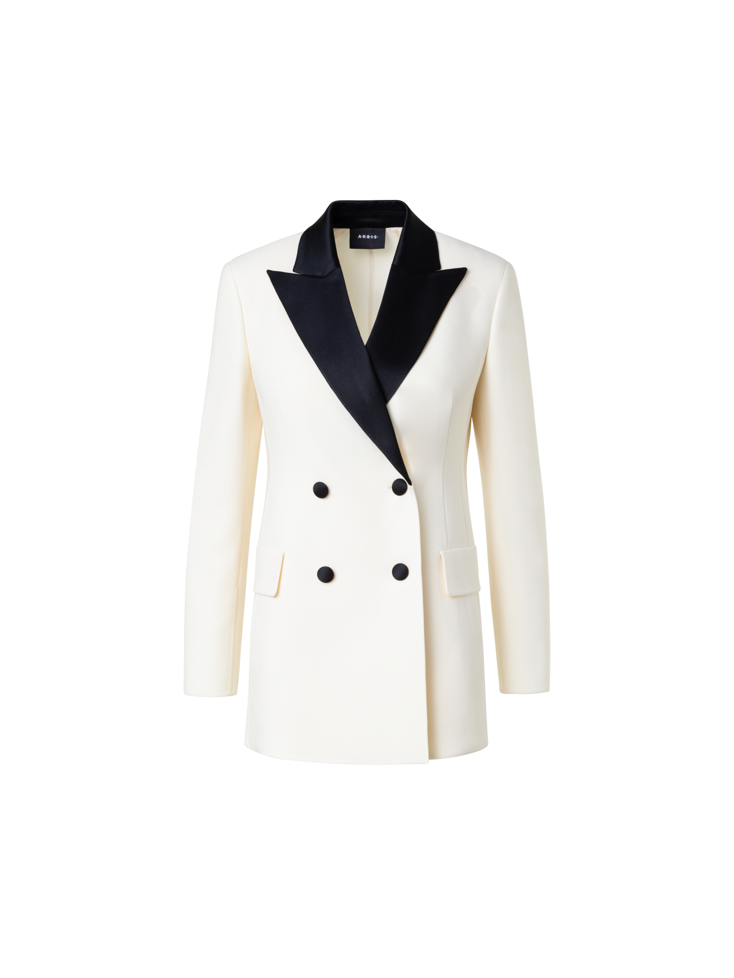 Designer Tuxedo Jacket in Double-Face - multicolor - ecru - white