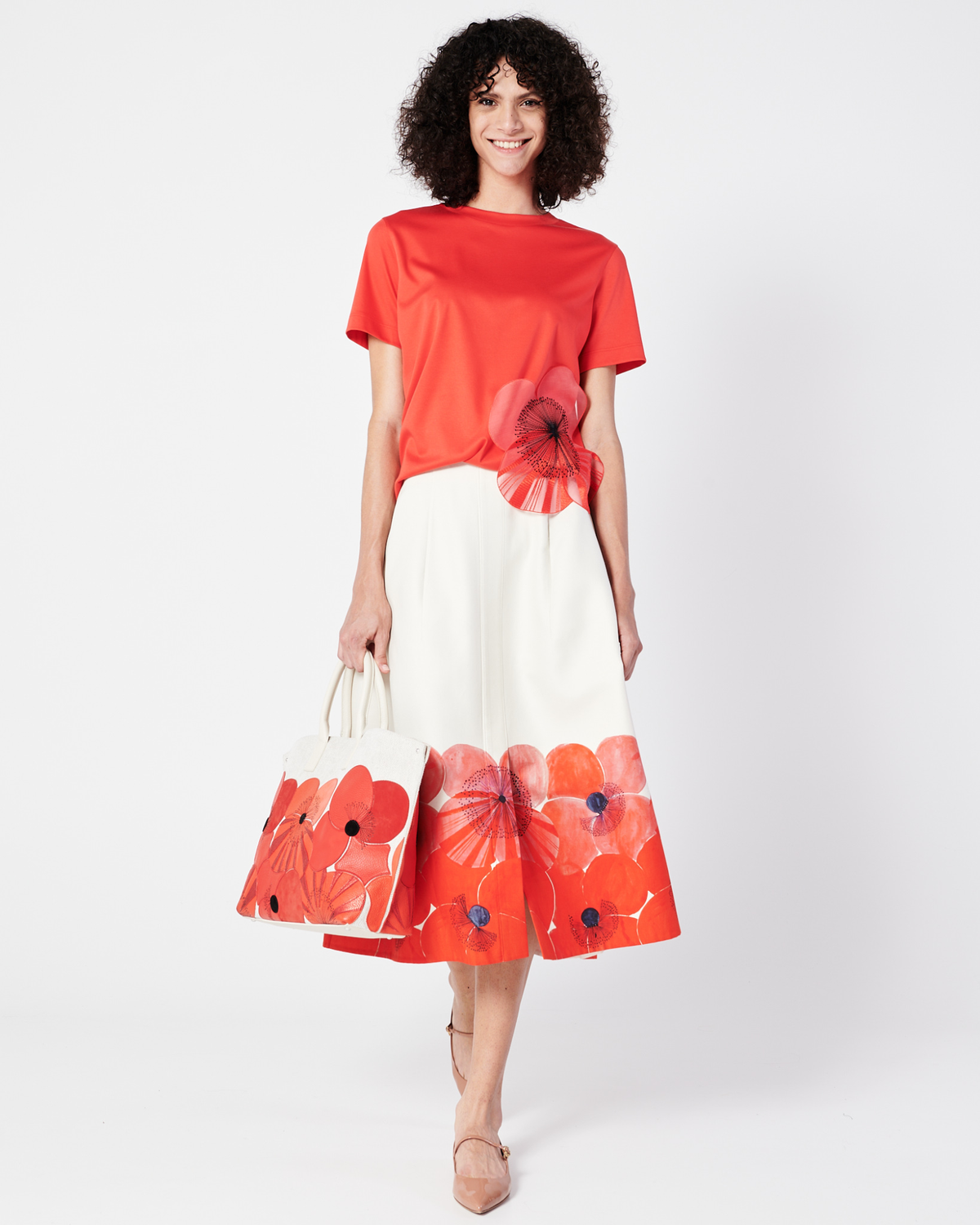 Designer Ai Medium Top Handle Tote - multicolor - red #editorial