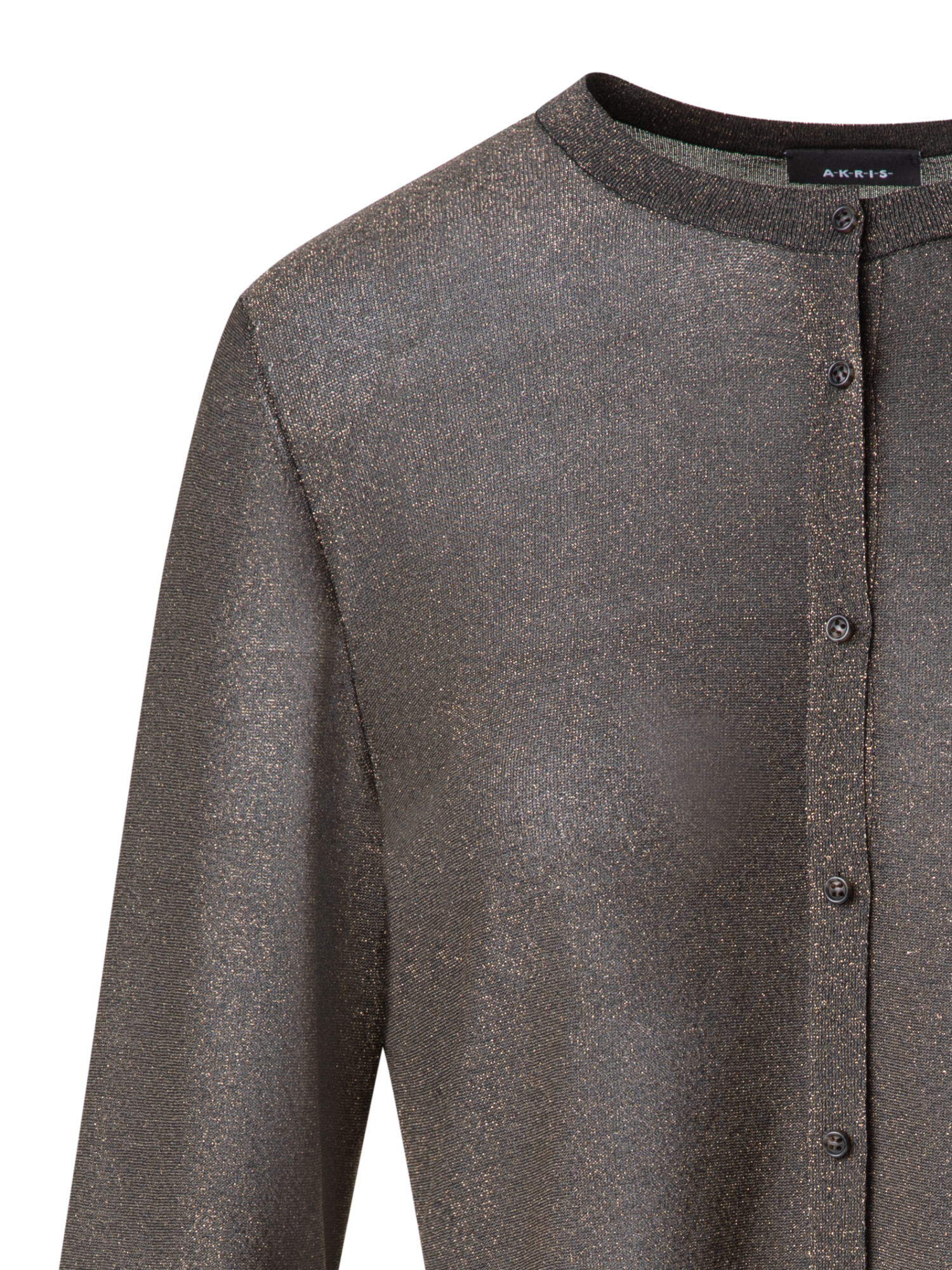 Designer Silk Cardigan with Golden Lurex - black - gold