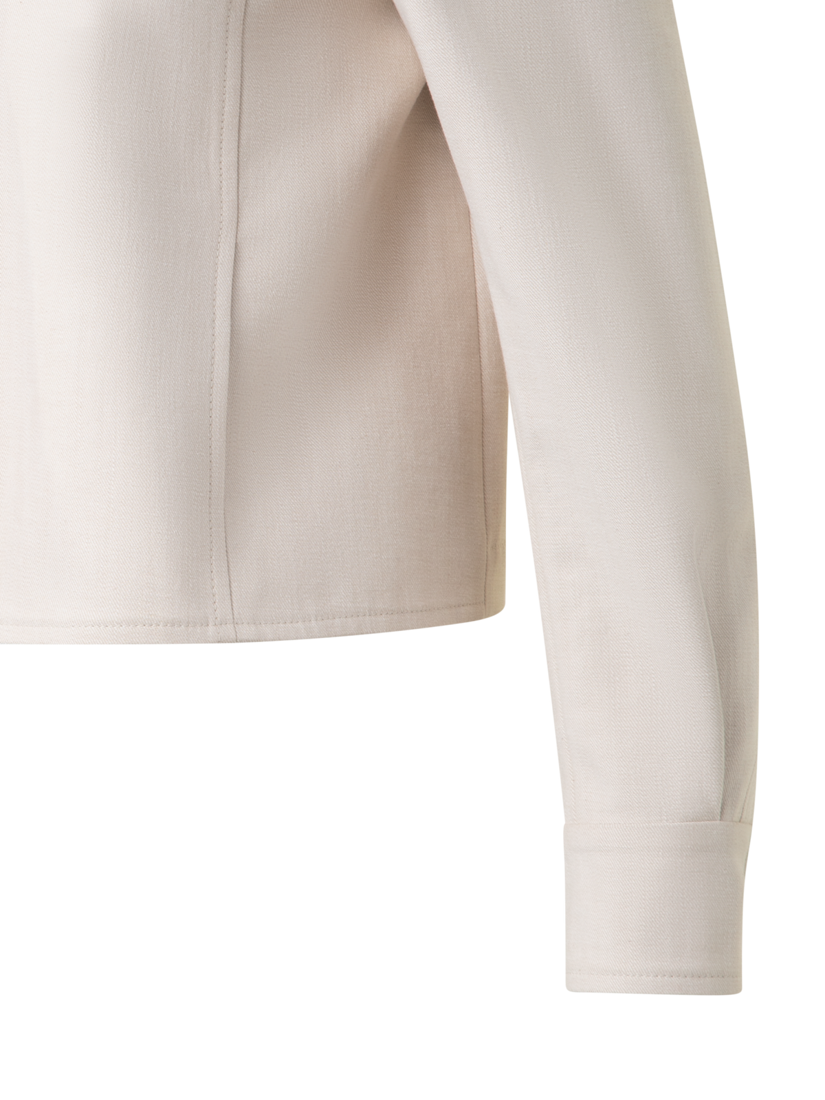 Designer Cropped Jacket in Cotton Denim - neutral - pastel - beige