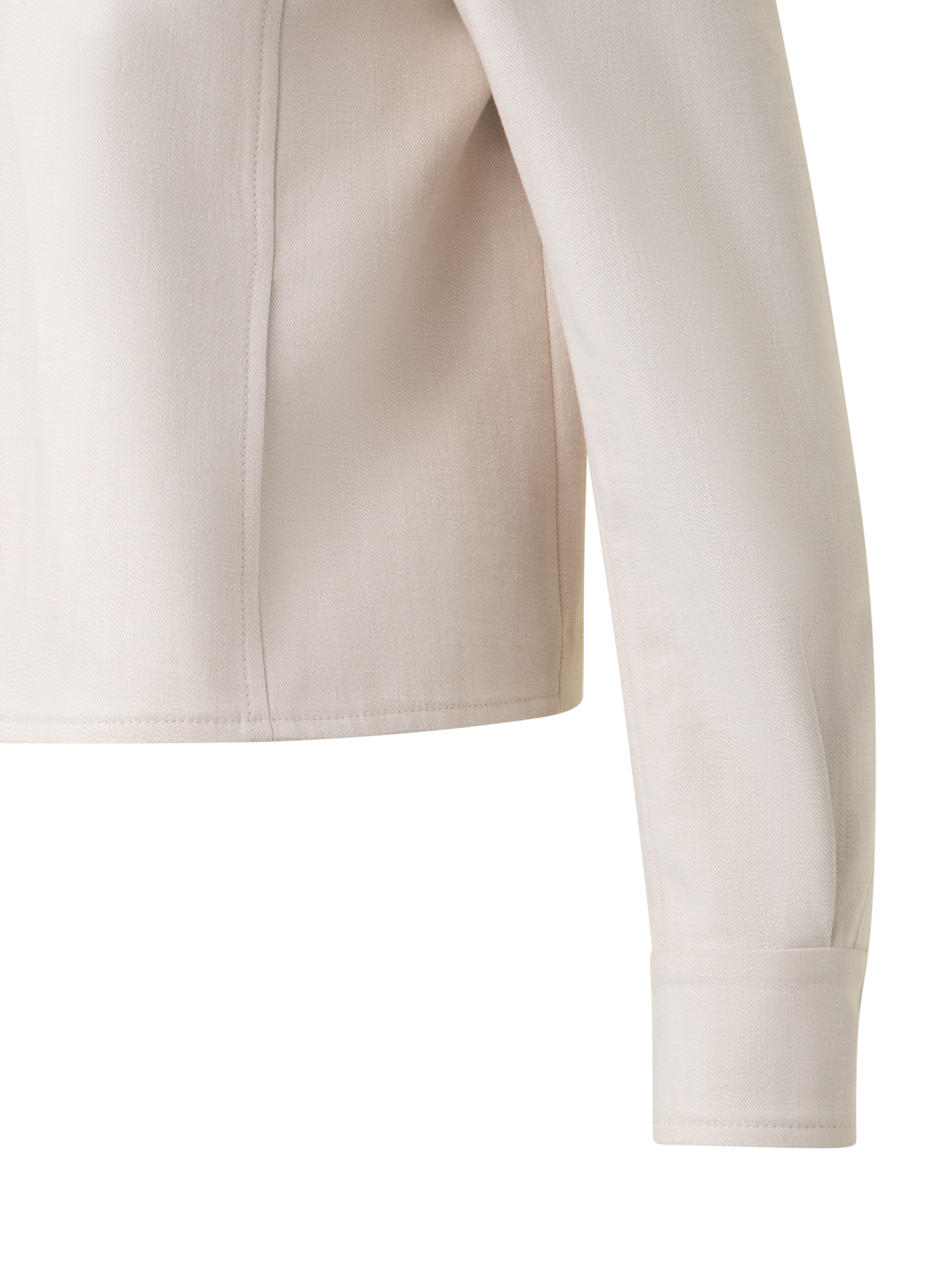 Designer Cropped Jacket in Cotton Denim - neutral - pastel - beige