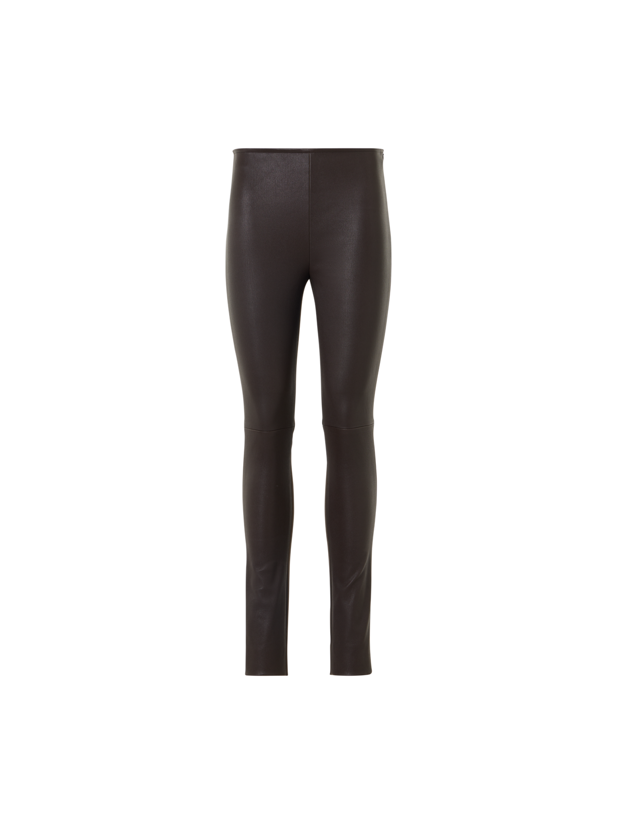 Designer Skinny Pants in Lamb Nappa Leather Front and Jersey Back - brown