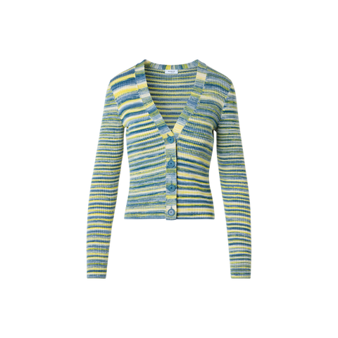 Space-Dye-Rippstrick-Cardigan aus Merinowolle