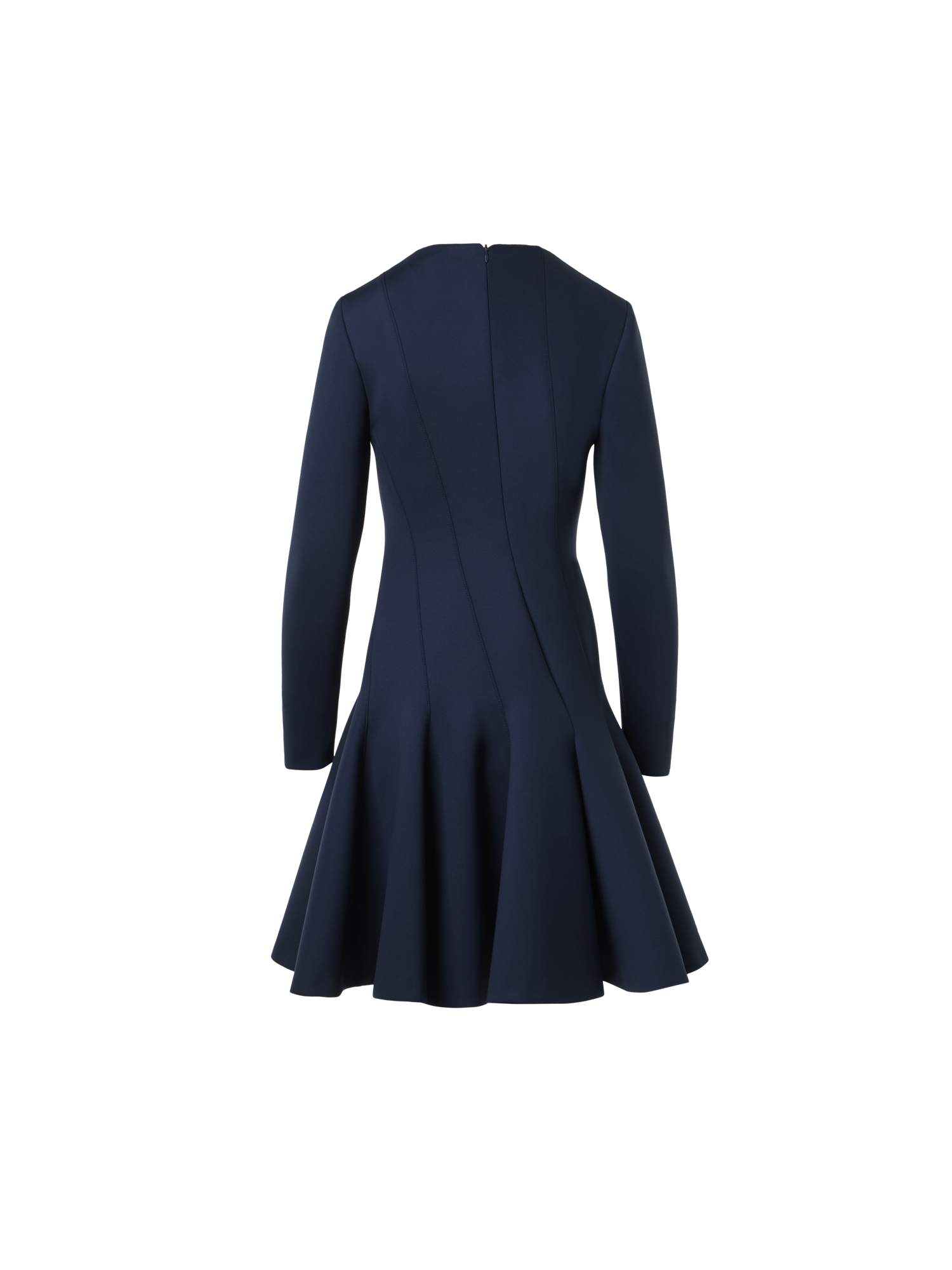 Designer Fit-and-Flare Techno Neoprene Dress - blue