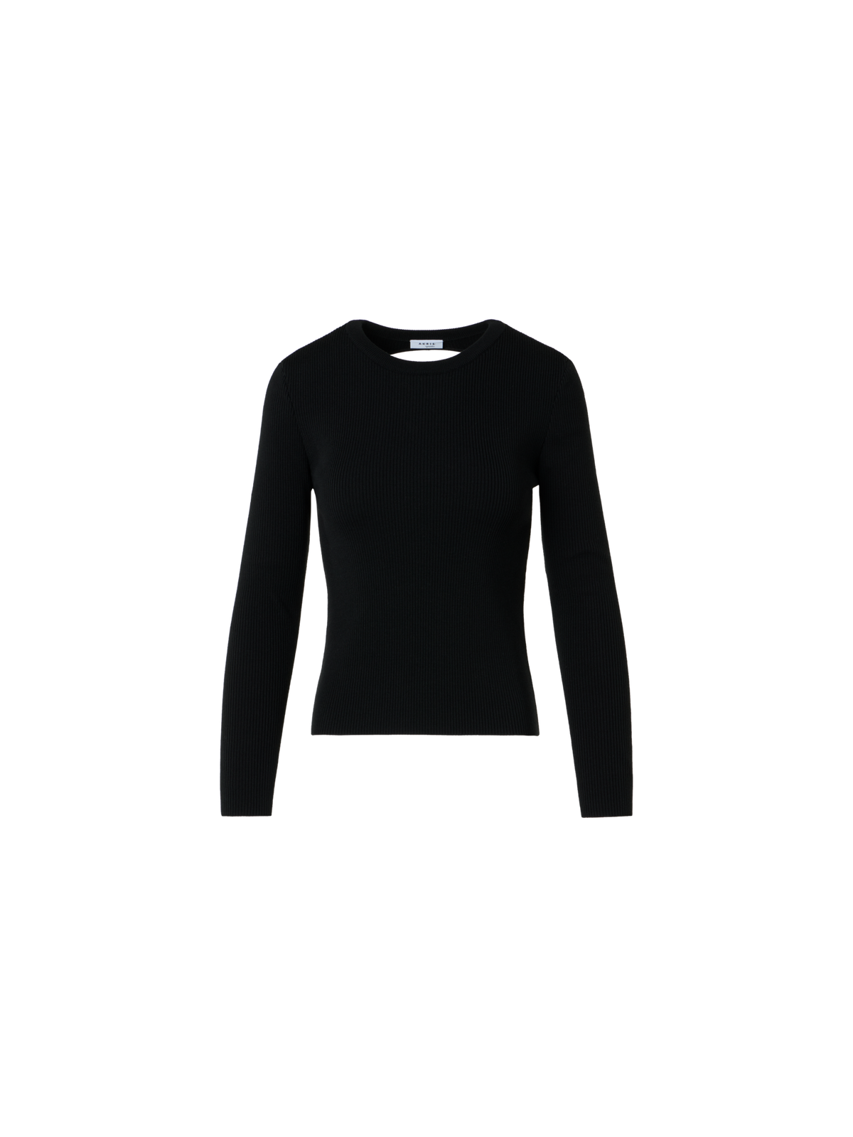 Designer Back Dot Cut-Out Merino Sweater - black