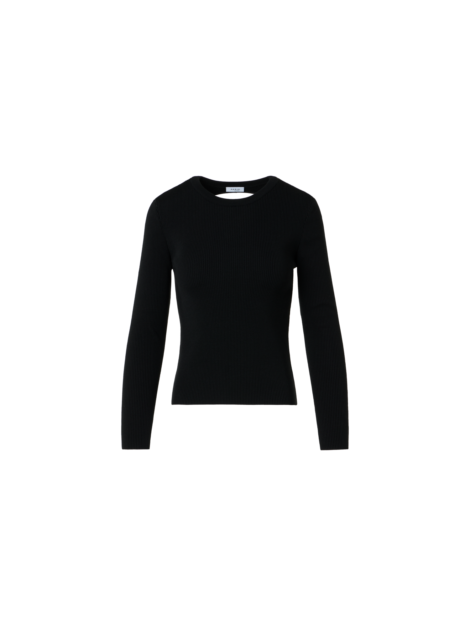 Designer Back Dot Cut-Out Merino Sweater - black